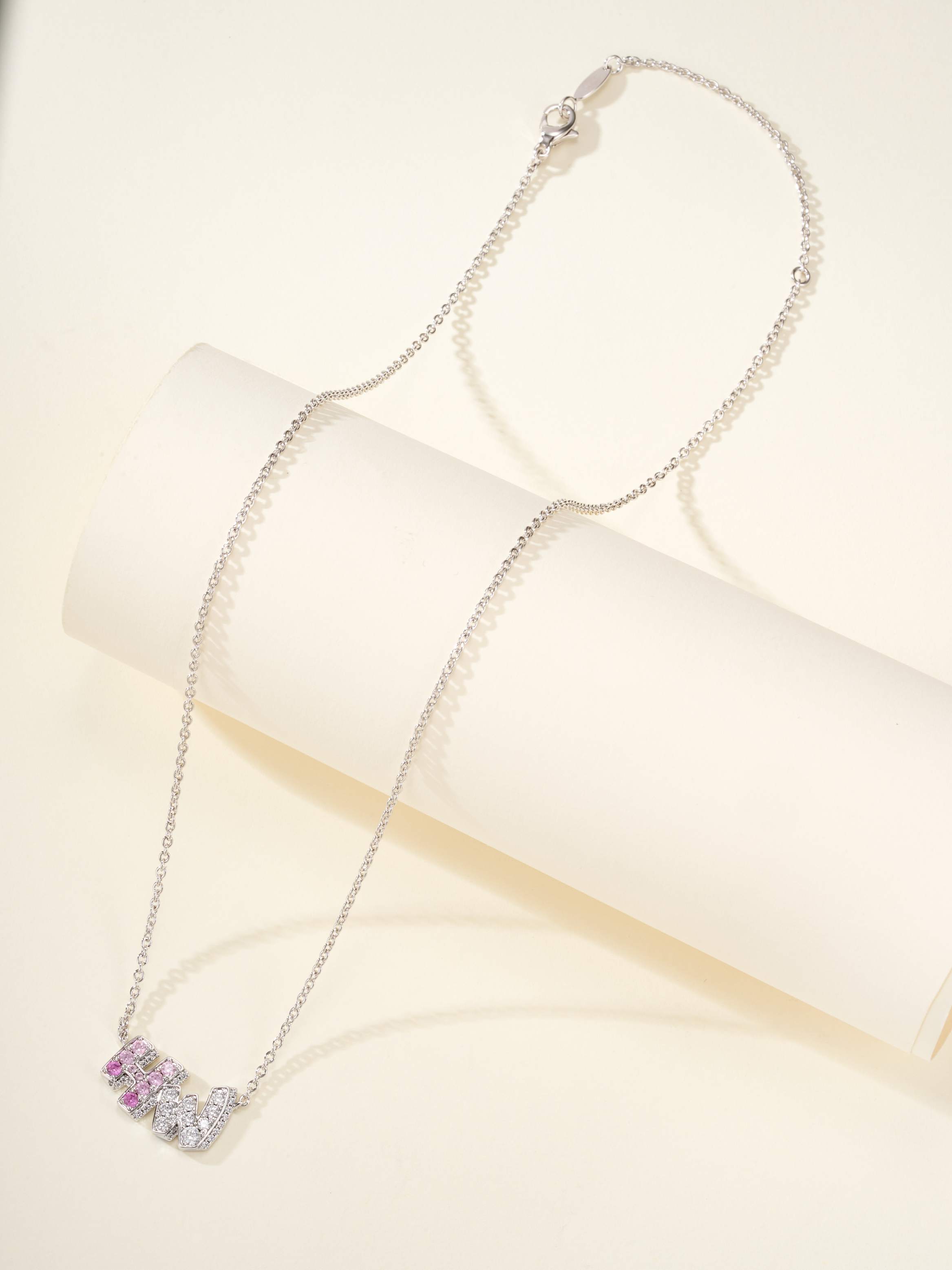 HW Full Diamond Graffiti Necklace