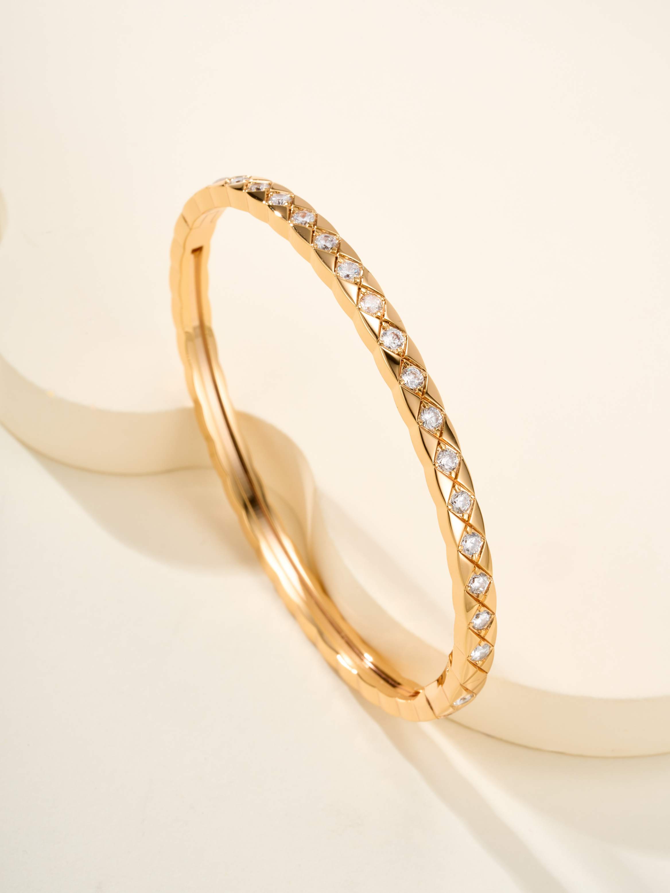 COCO CRUSH slim diamond grid full diamond bracelet