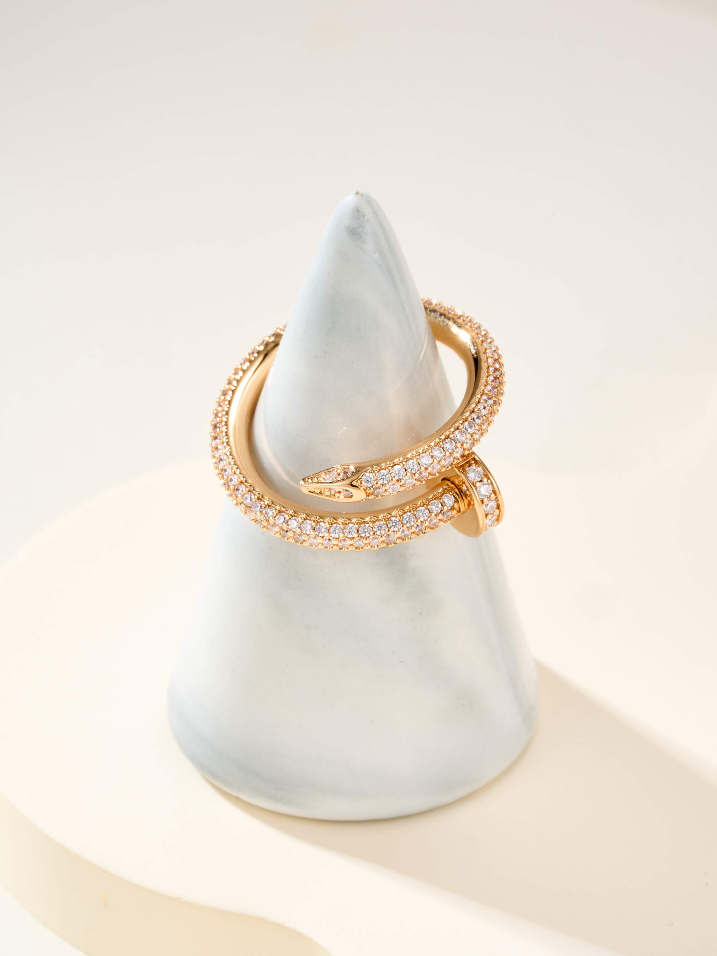 Rough version full diamond nail ring