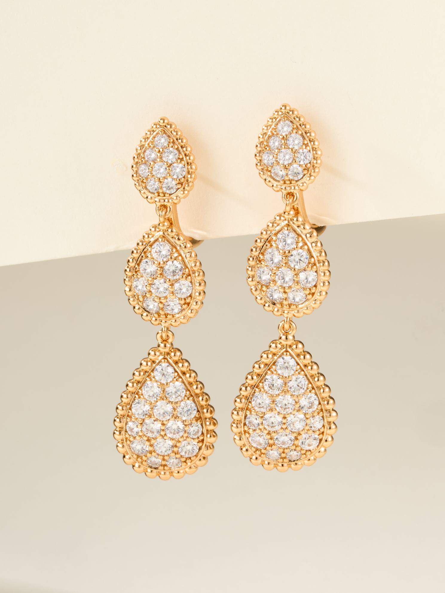 BOUCHERON Full Diamond Waterdrop Long Earrings