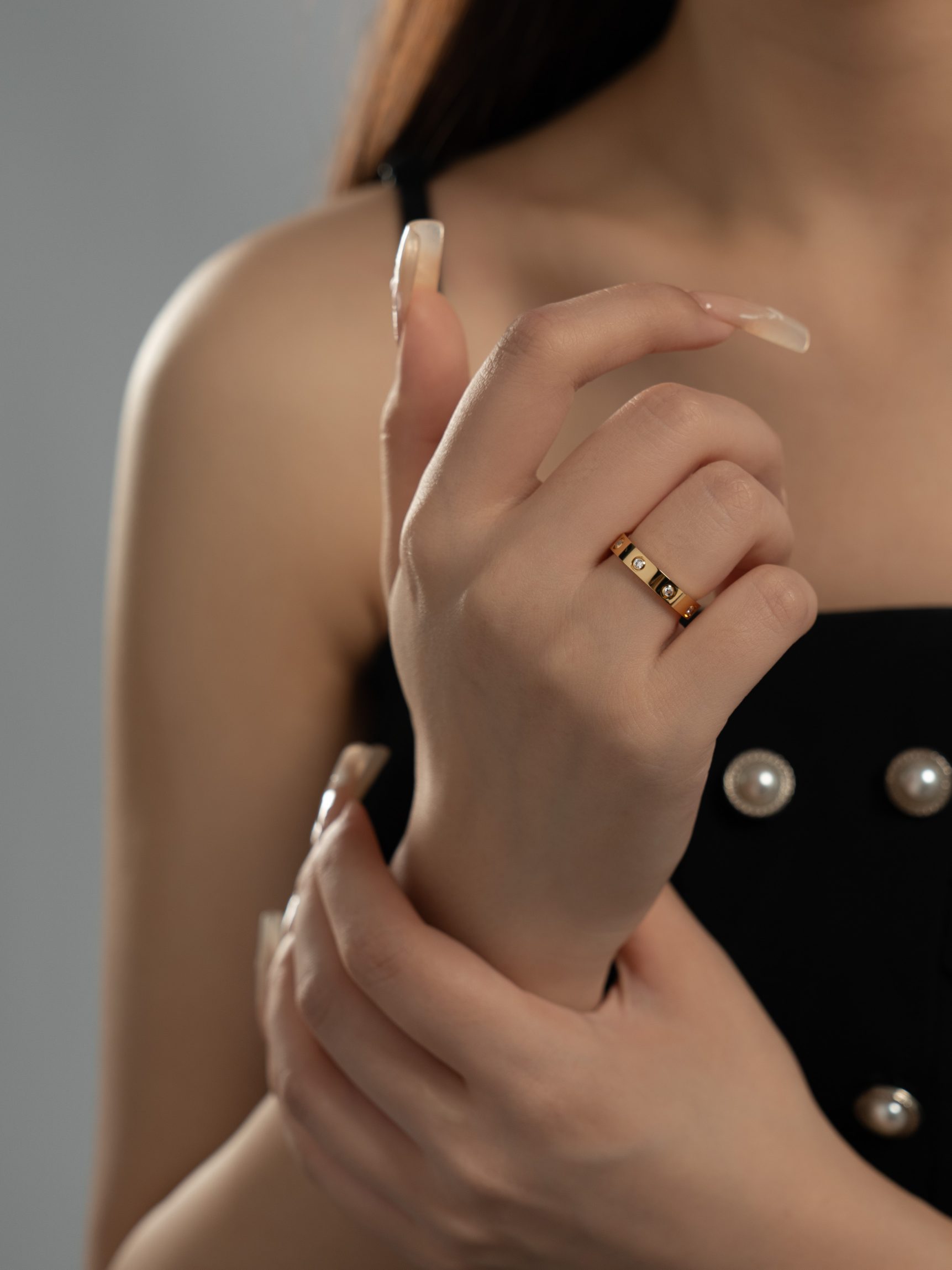 Love Narrow 8-Diamond Pair Ring