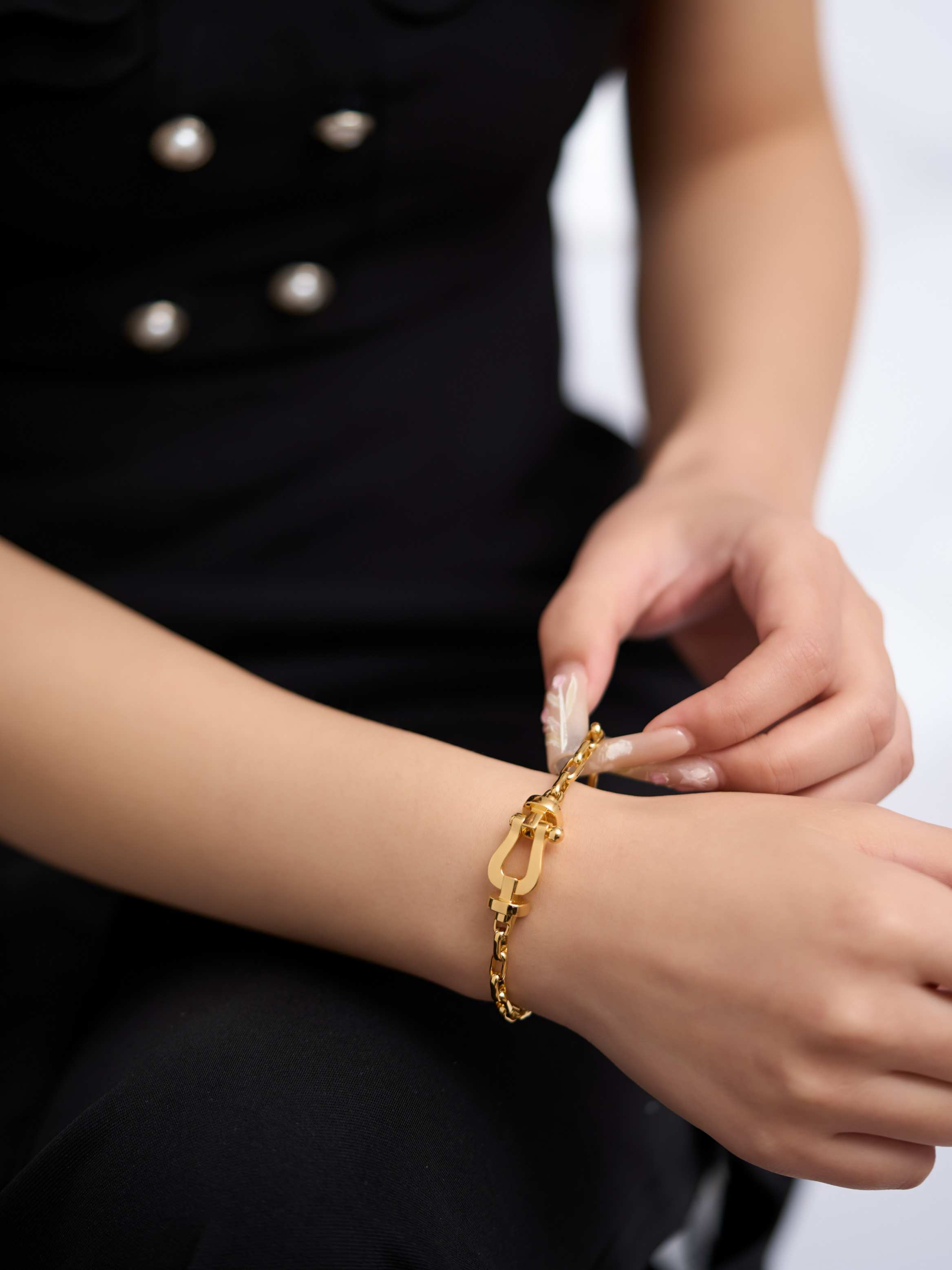 10 degree diamond free horseshoe buckle bracelet (large size)