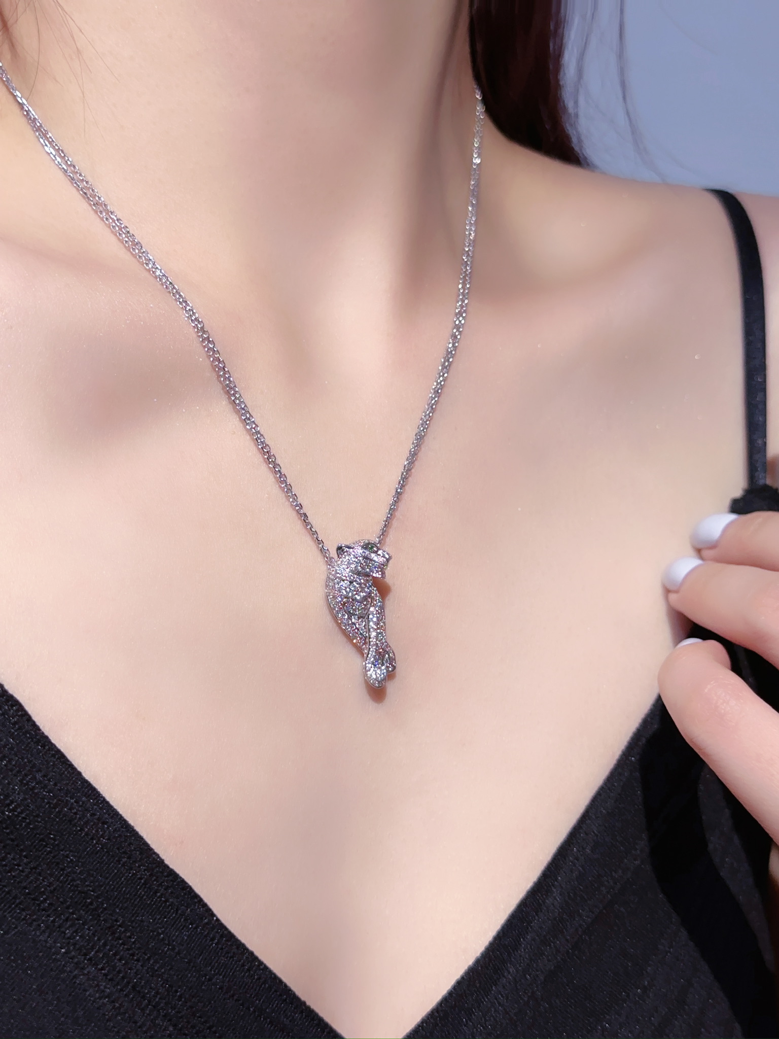 Little leopard full diamond necklace