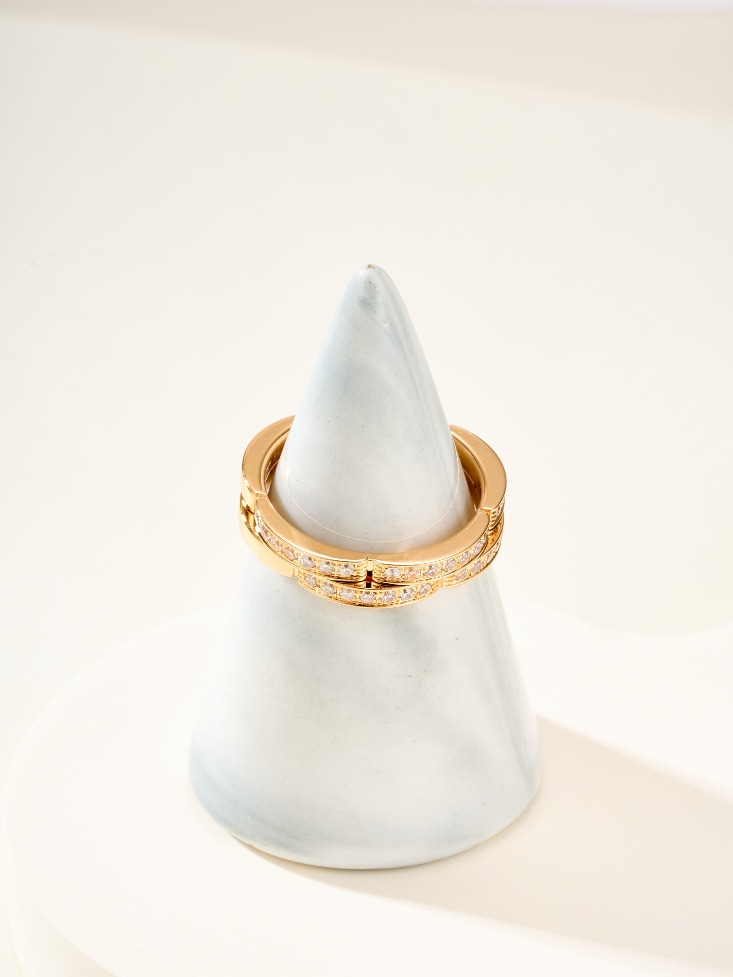 MAILLON PABTHERE Full Diamond Double Layer Ring