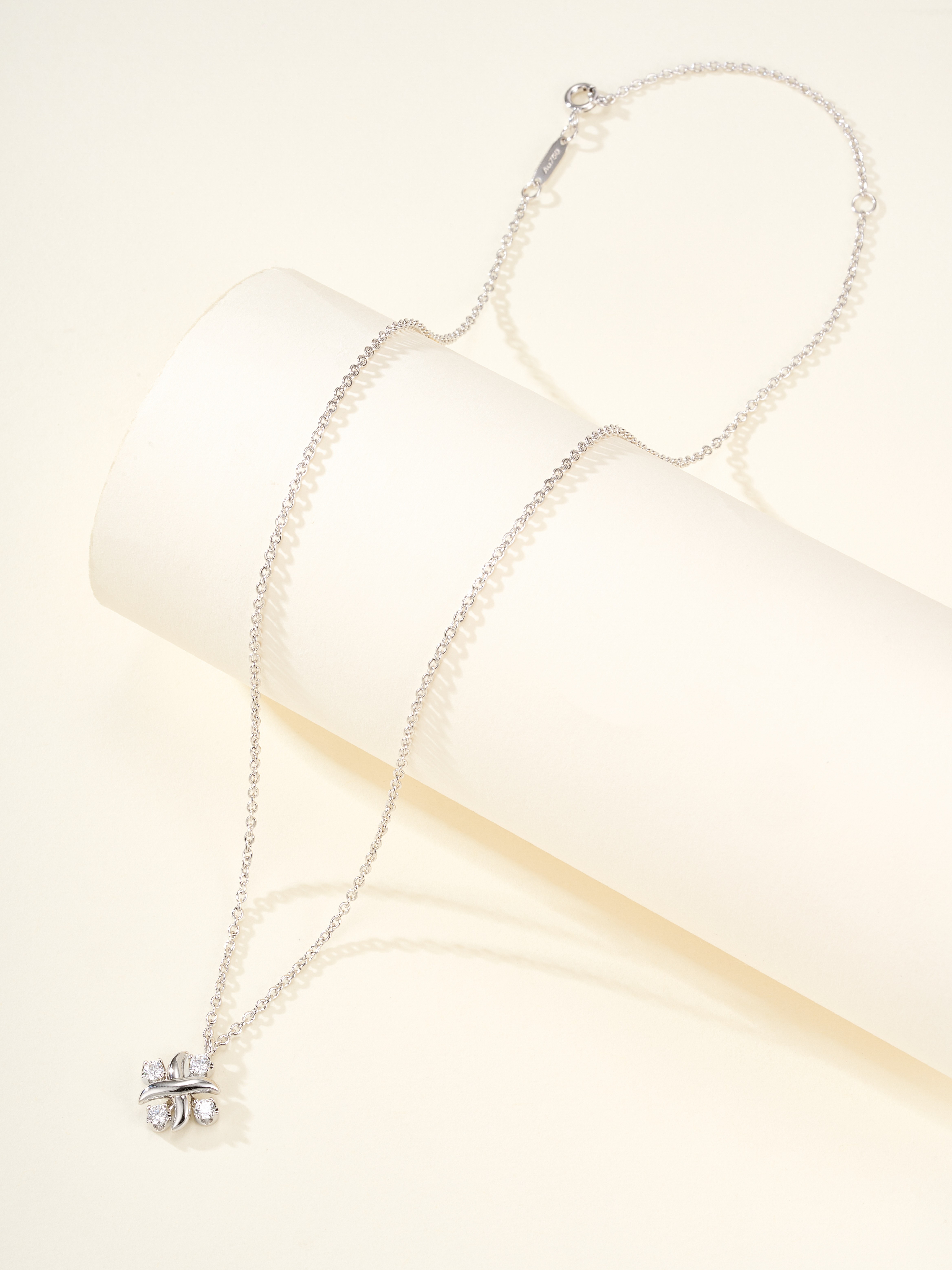 T Schlumberger Four Diamond Necklace