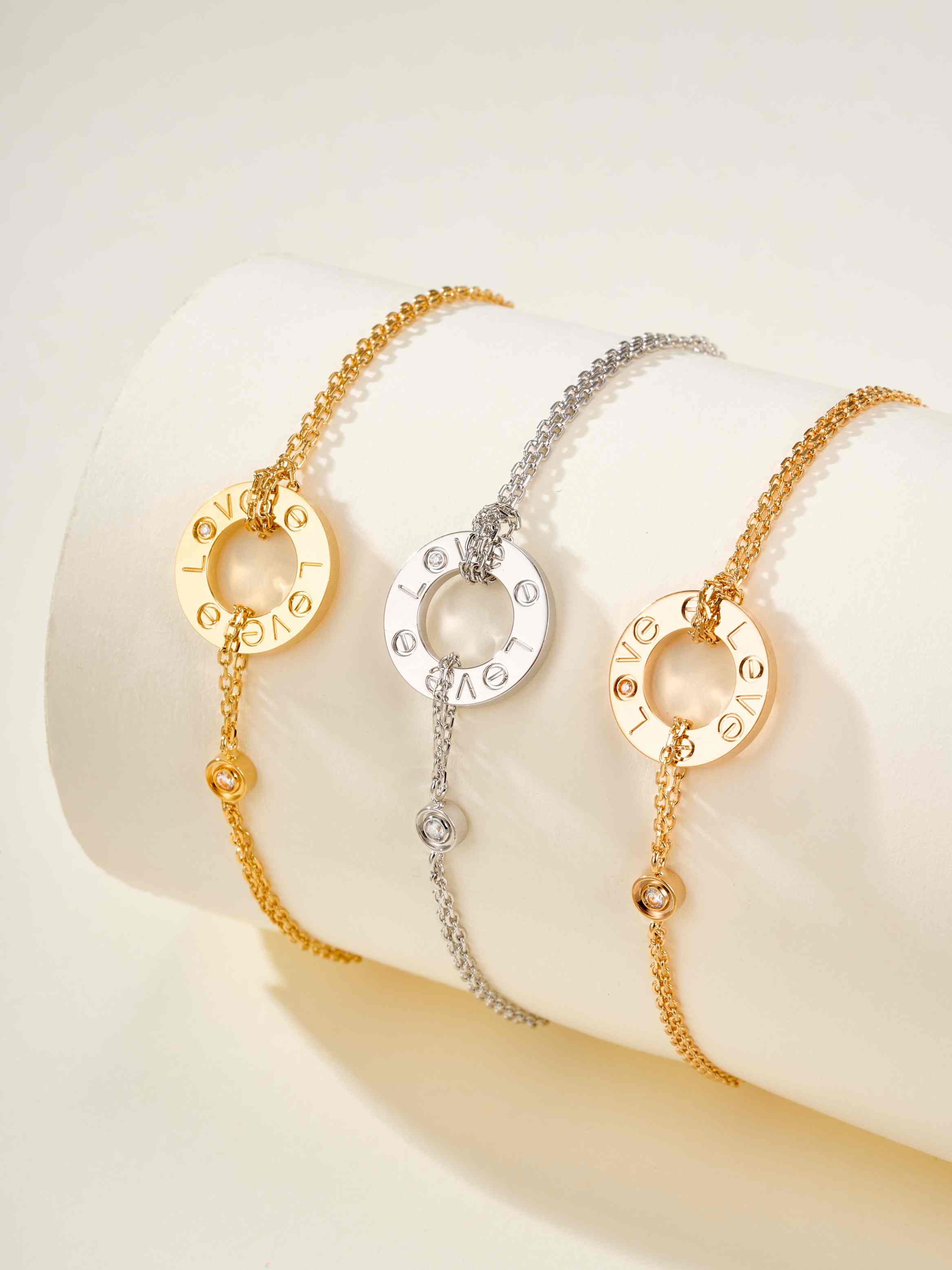  Double chain pancake bracelet