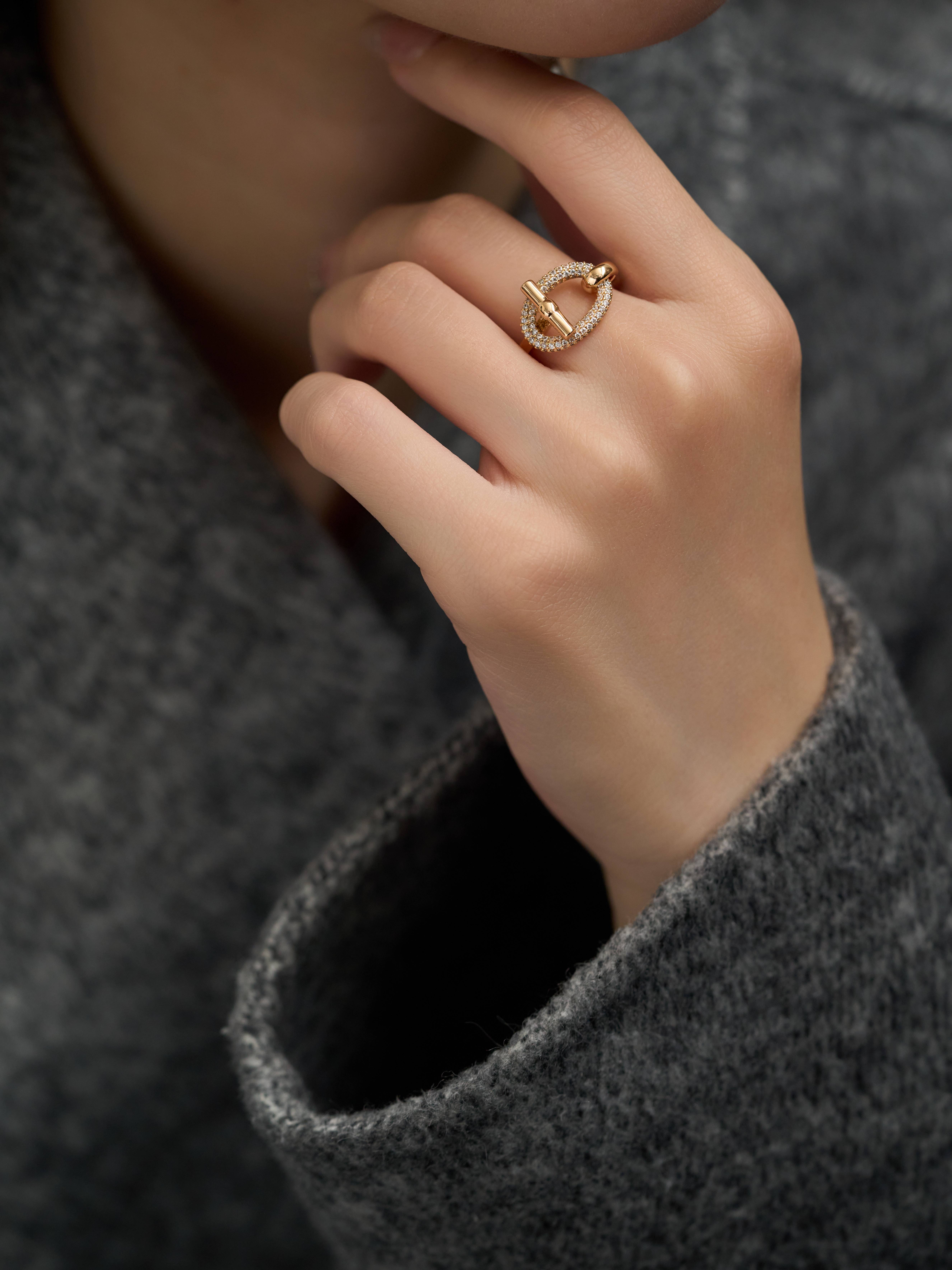 New Pig Nose OT Button with Diamond Set Ring