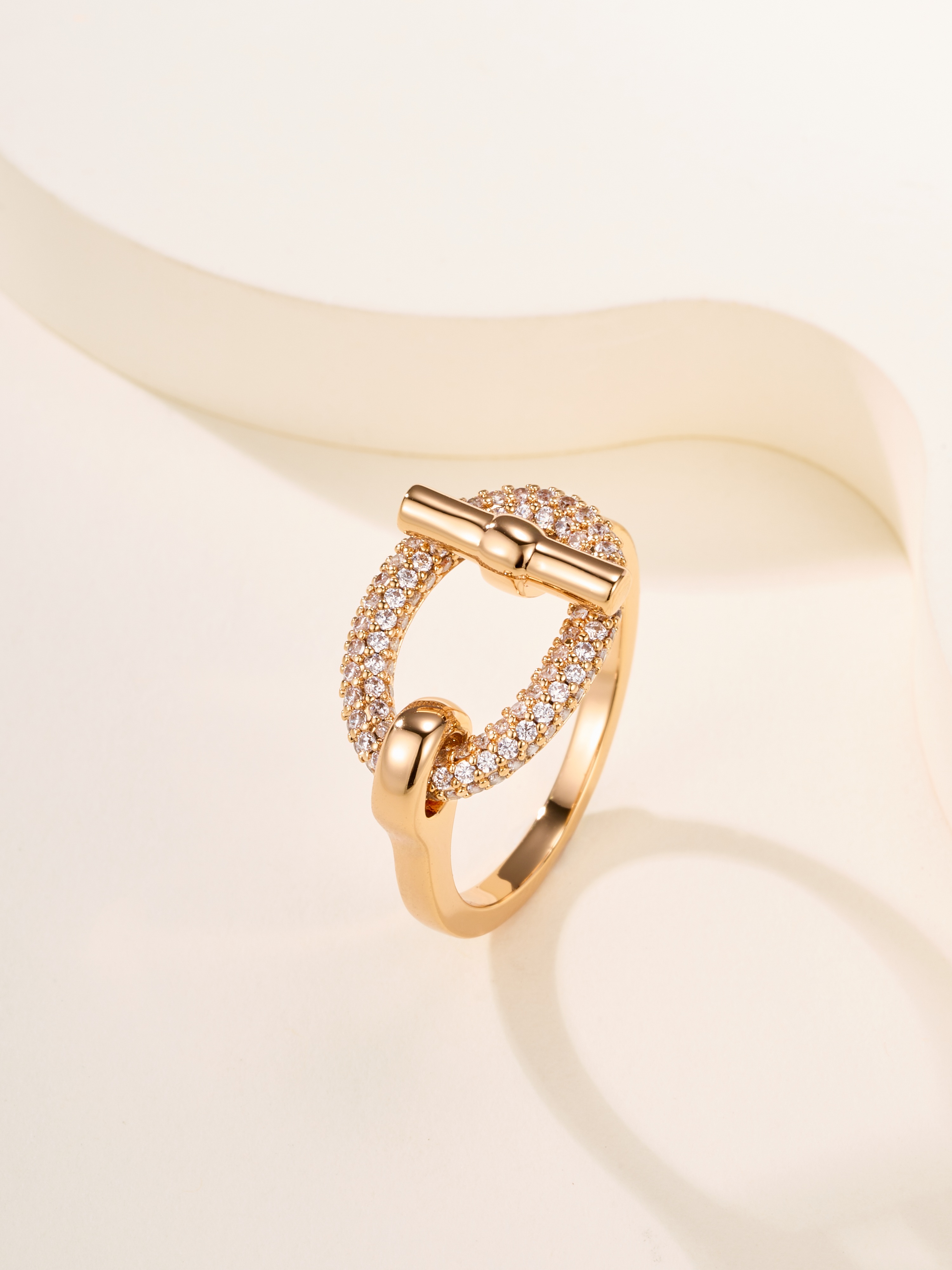 New Pig Nose OT Button with Diamond Set Ring