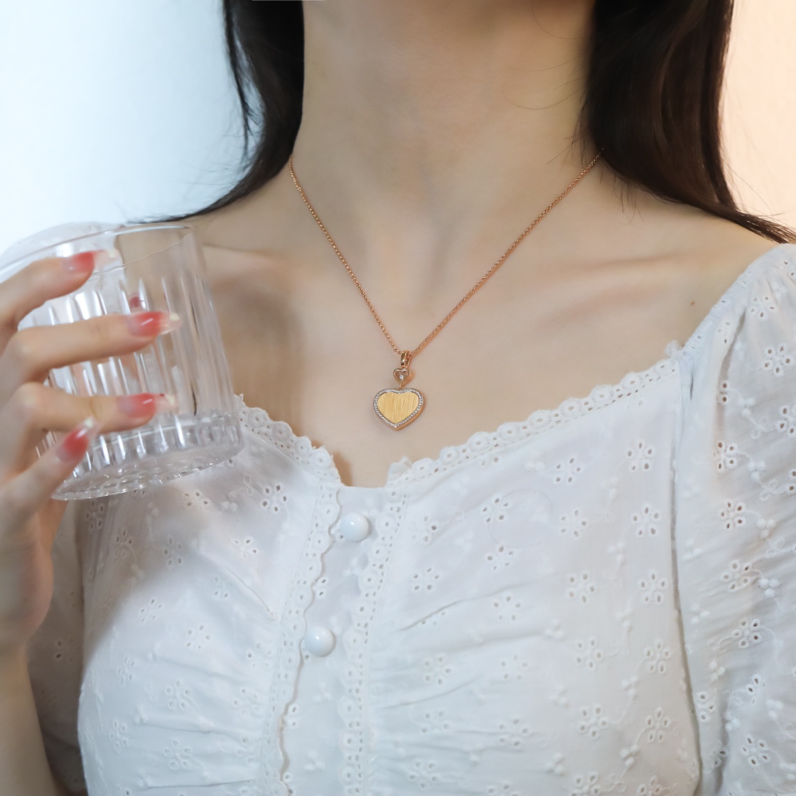 Happy Love Matte Diamond studded Necklace