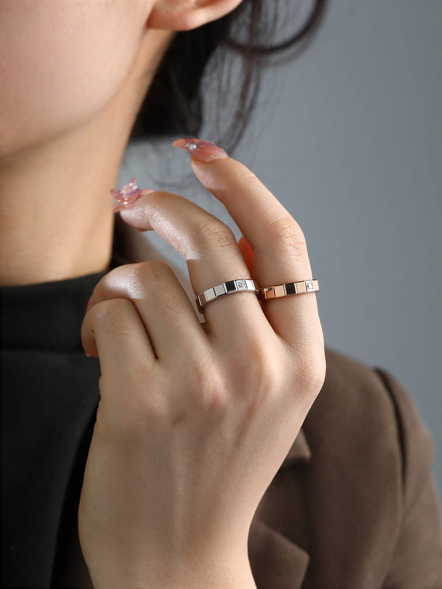 Ice Cube Pure Single Diamond Ring Wide Edition