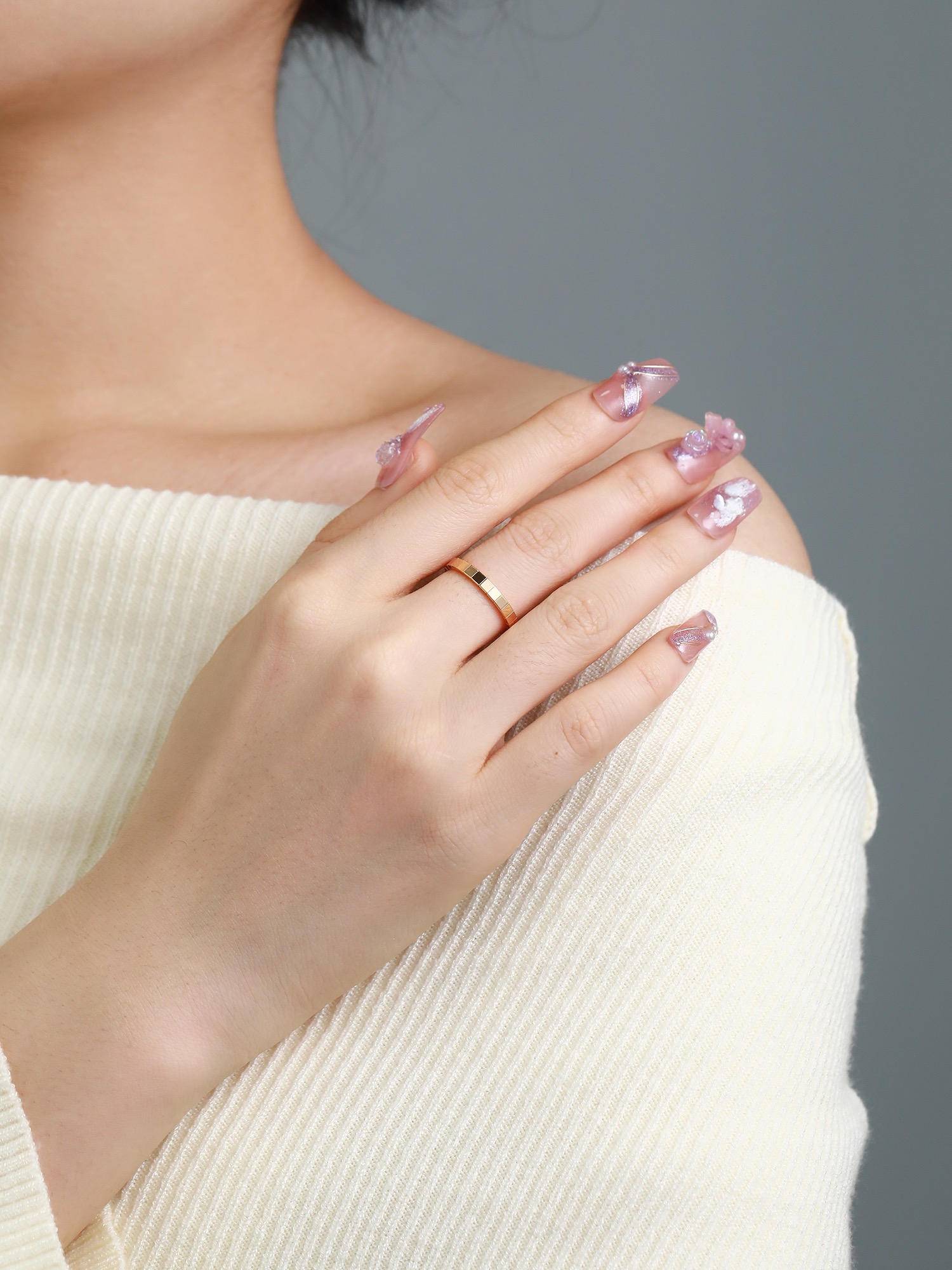 Ice Cube Pure Diamond Free Ring Narrow