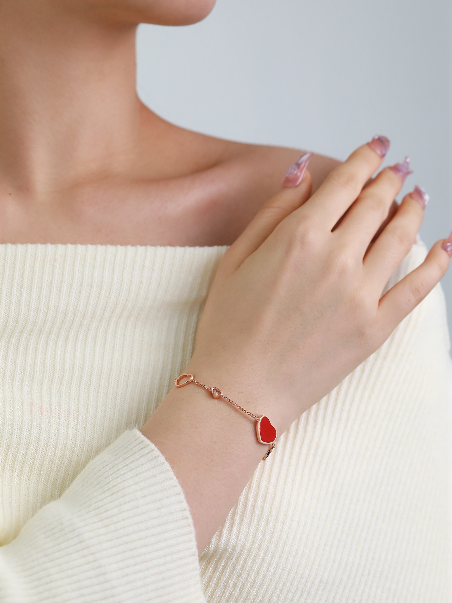 Peach Heart Bracelet