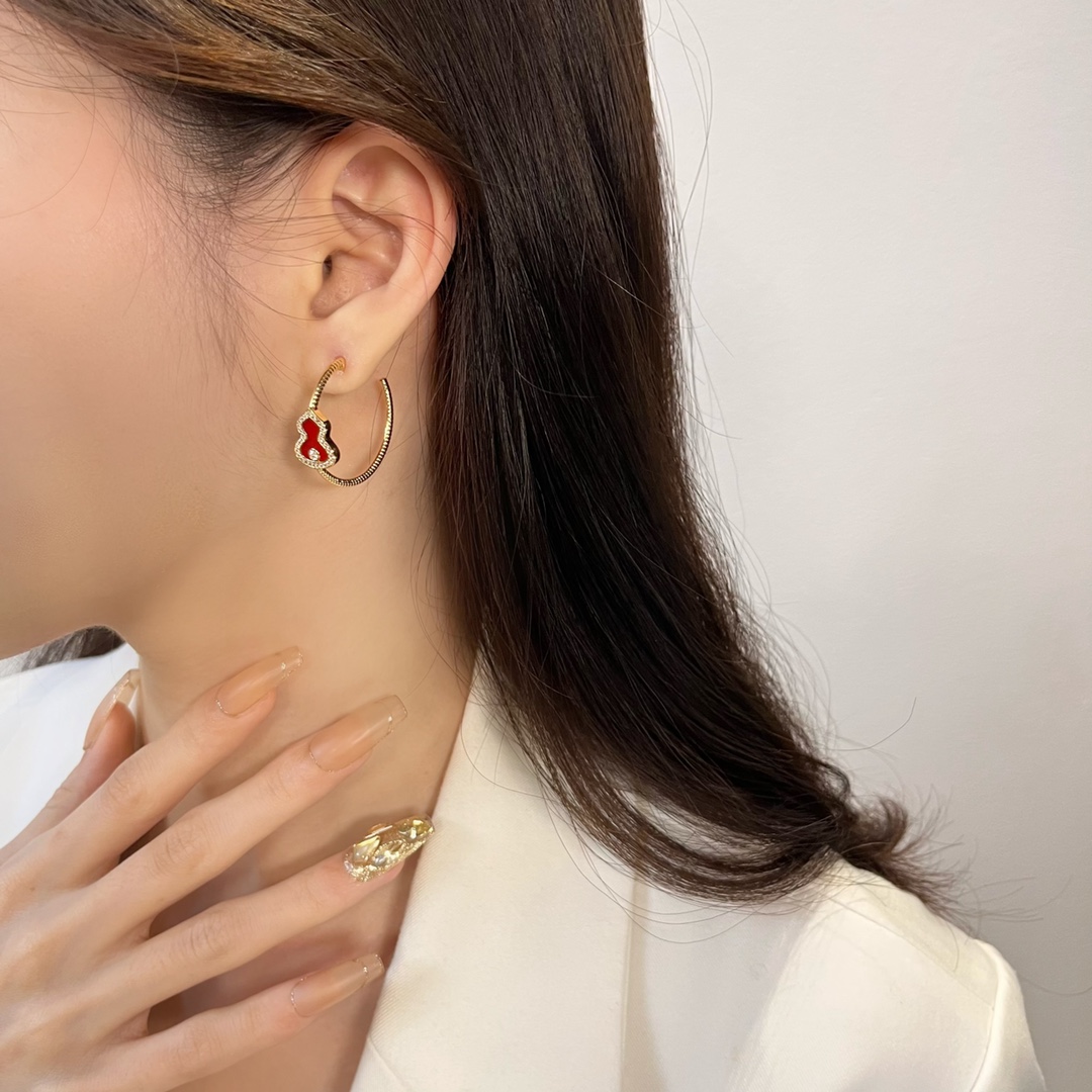 Qeelin Wulu Legend Red Gourd Earrings