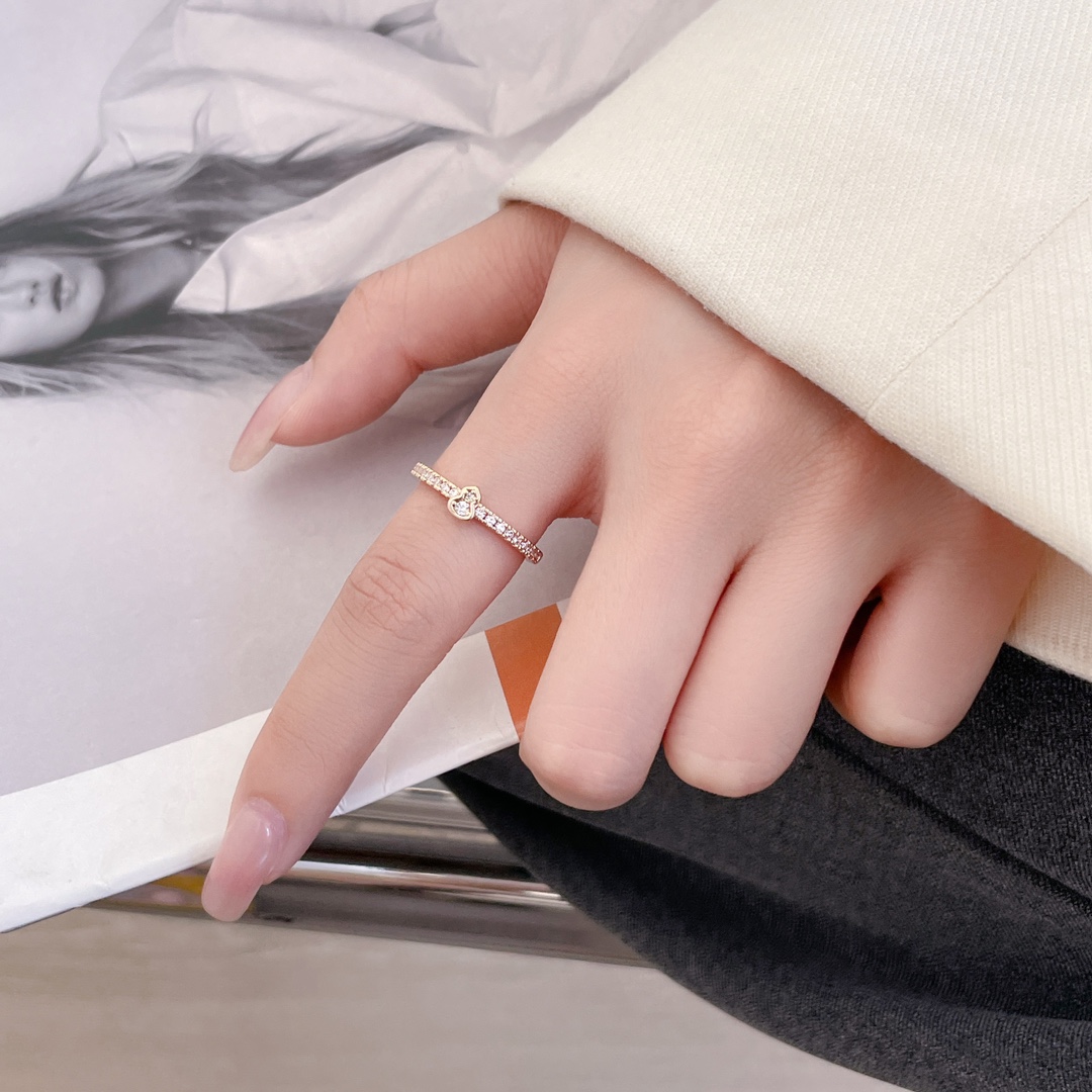 Mini style gourd full diamond ring