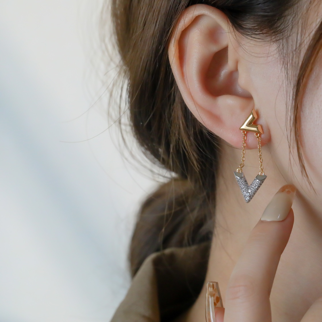 Volt series diamond studded earrings