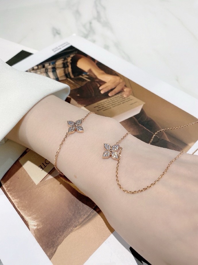 L * Four Photo Diamond Set Bracelet (CNC Hand Set)