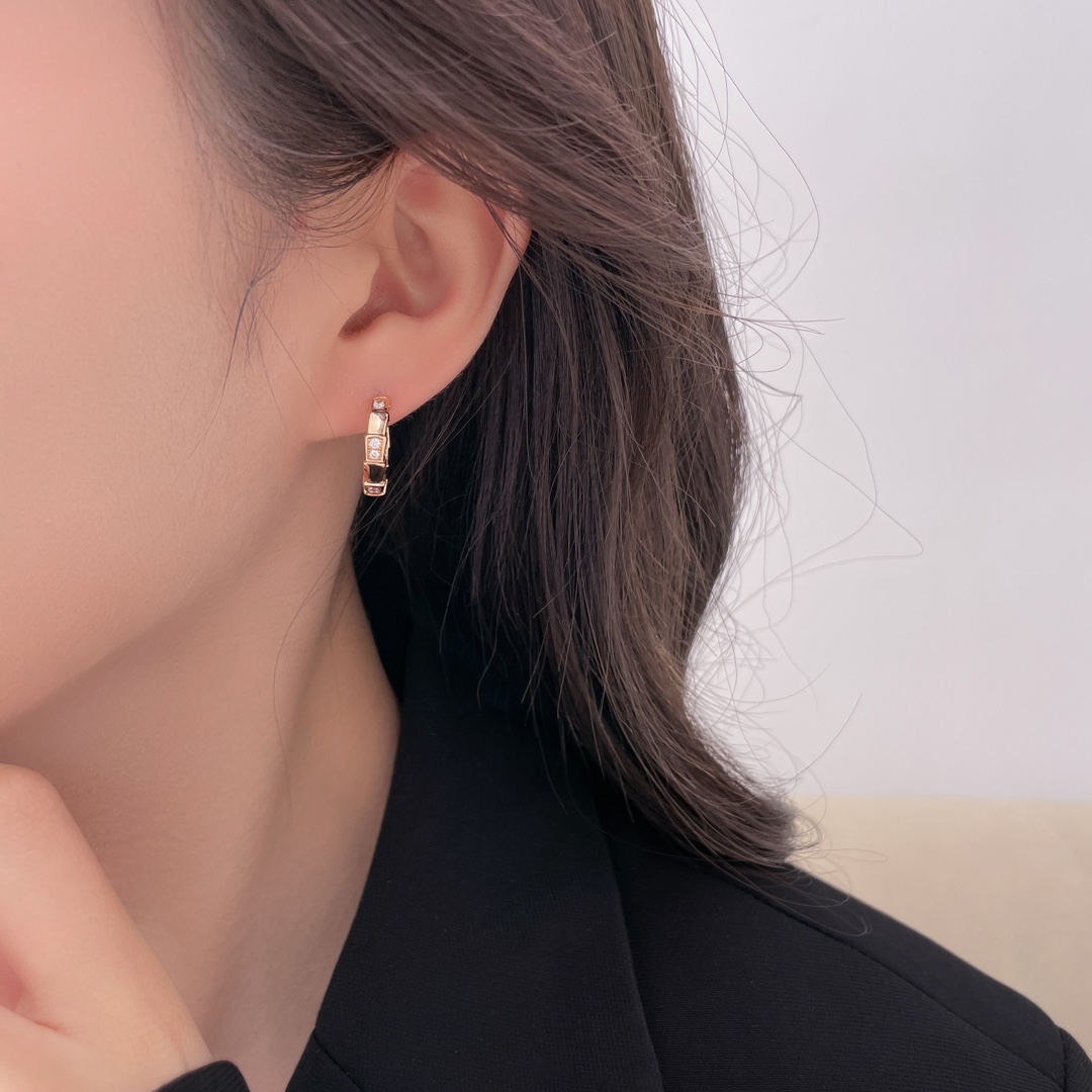 Diamond snake ring earrings