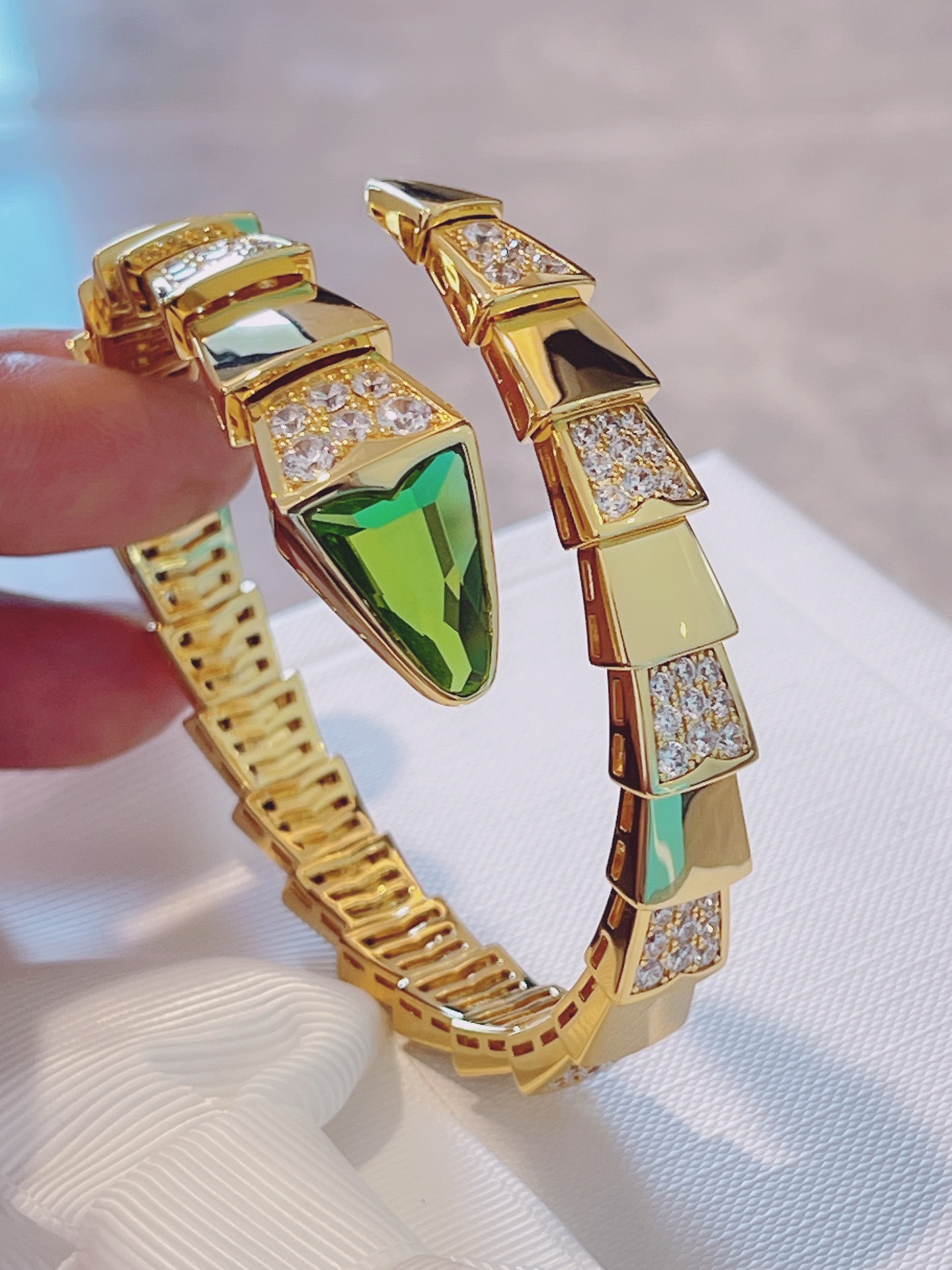 Serpenti Red Tourmaline Snake Bracelet M