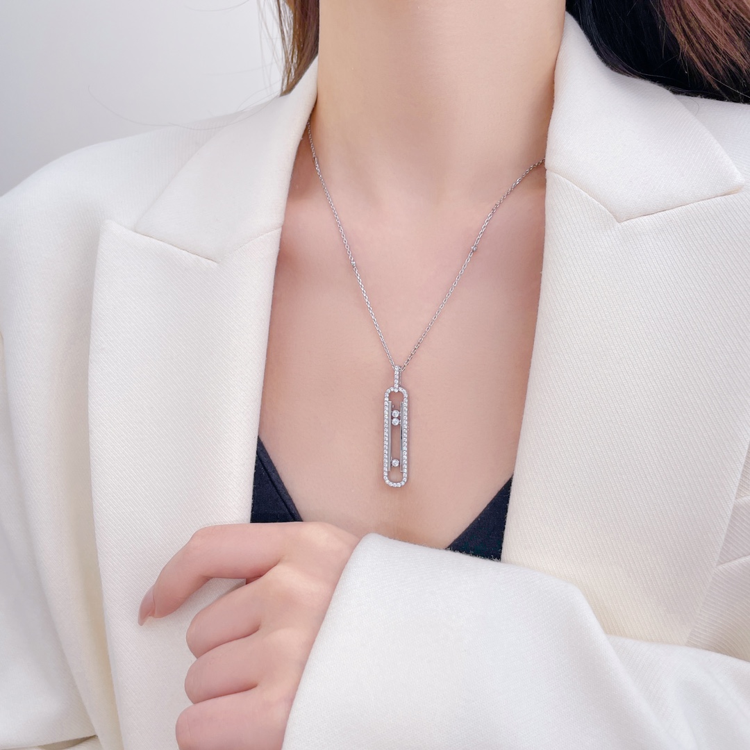 Move 10th 3rd Diamond Sliding Necklace