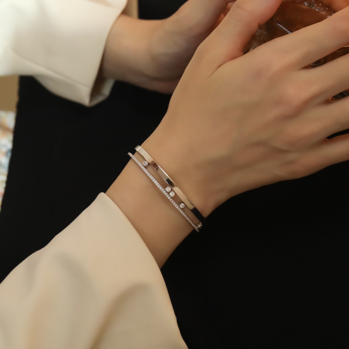 MOVE ROMANE 5-Diamond Bracelet in Size M