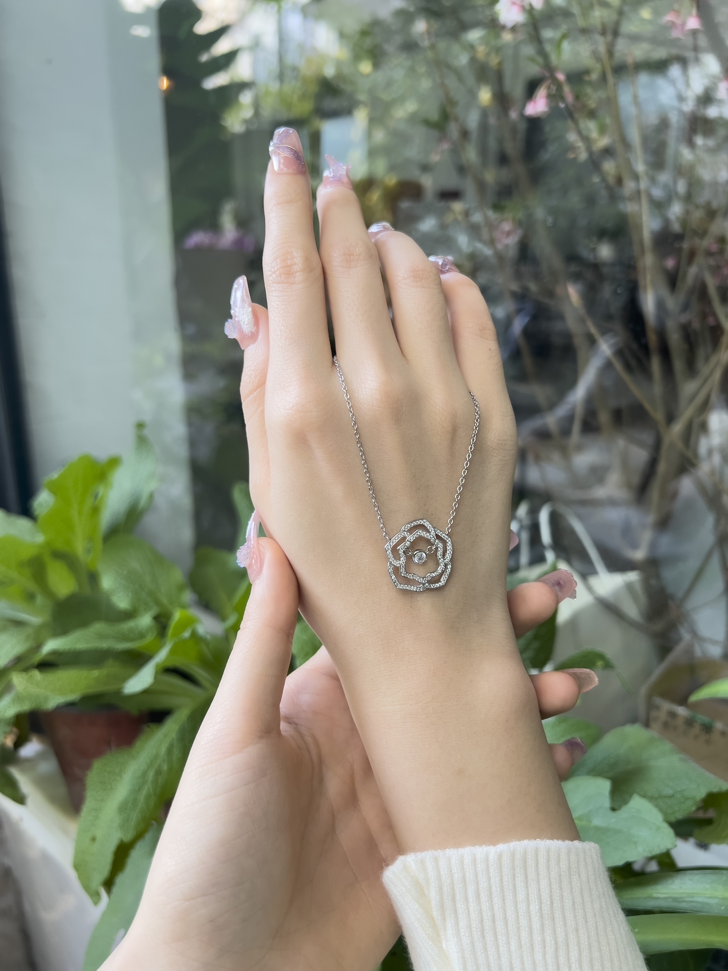 Count Rose series rose dynamic necklace (silver)