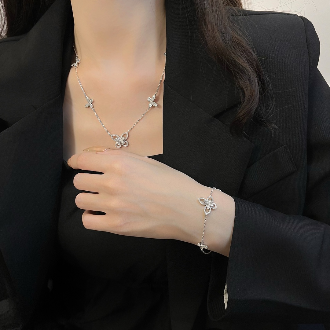 Graf Mini Phantom Butterfly Diamond Set Bracelet (925 Silver)