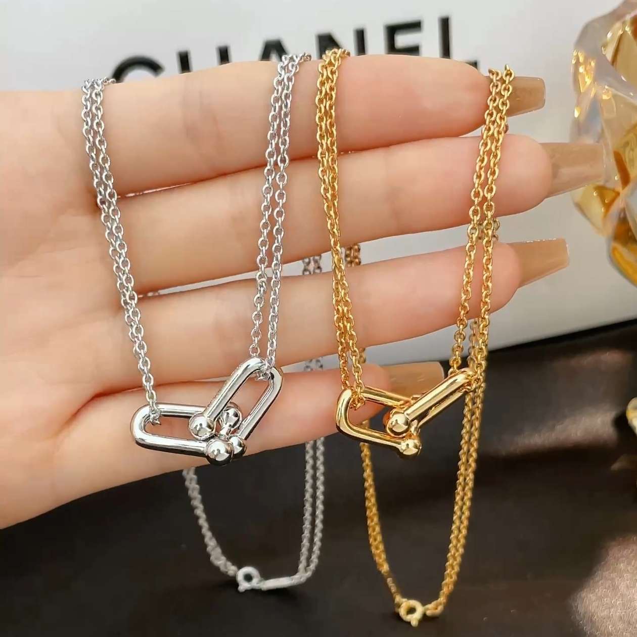 Hardwear double chain necklace