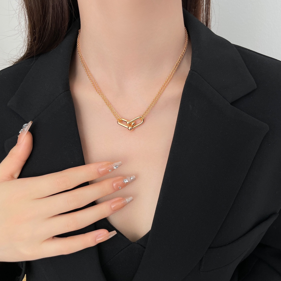 Hardwear double chain necklace