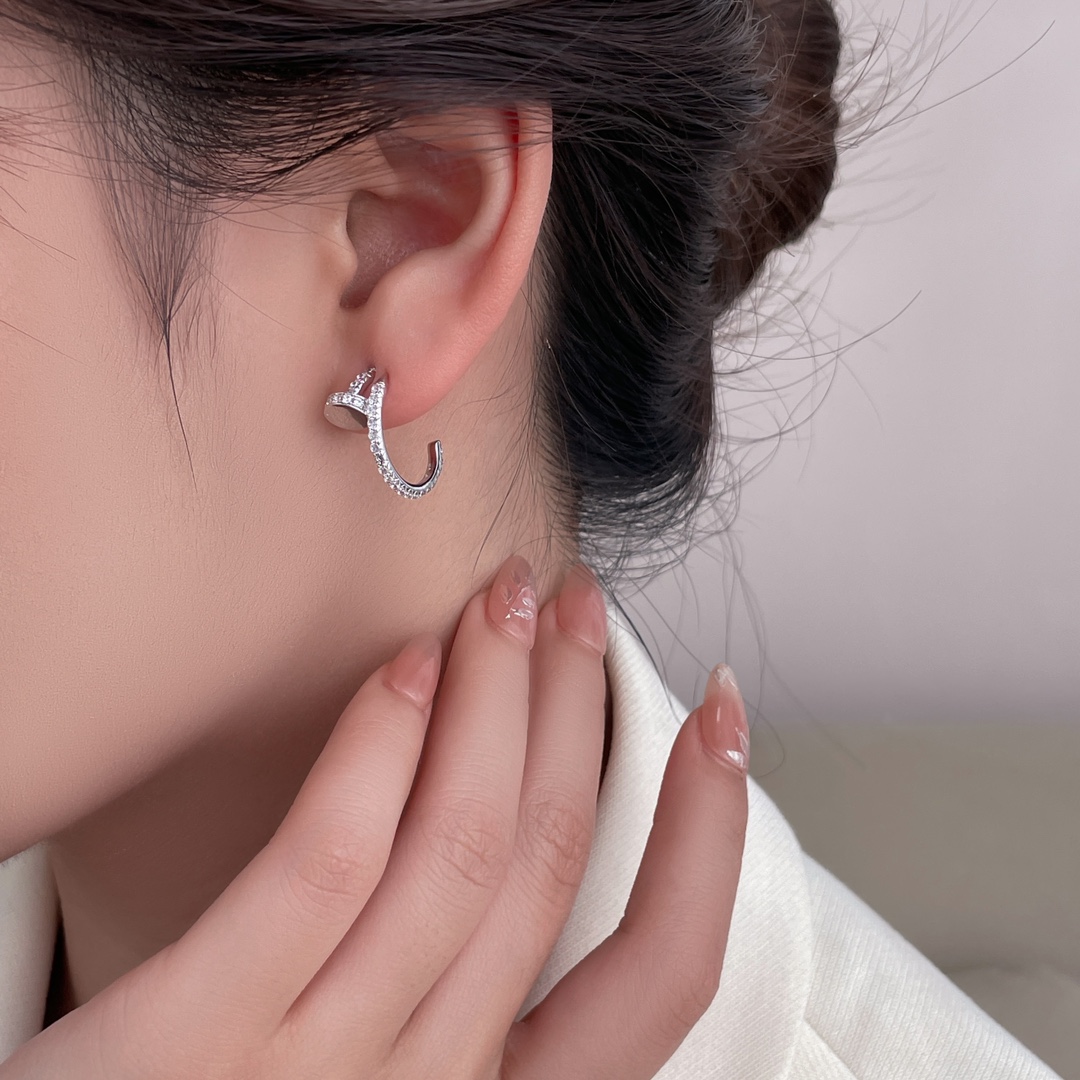 Nail studded earrings