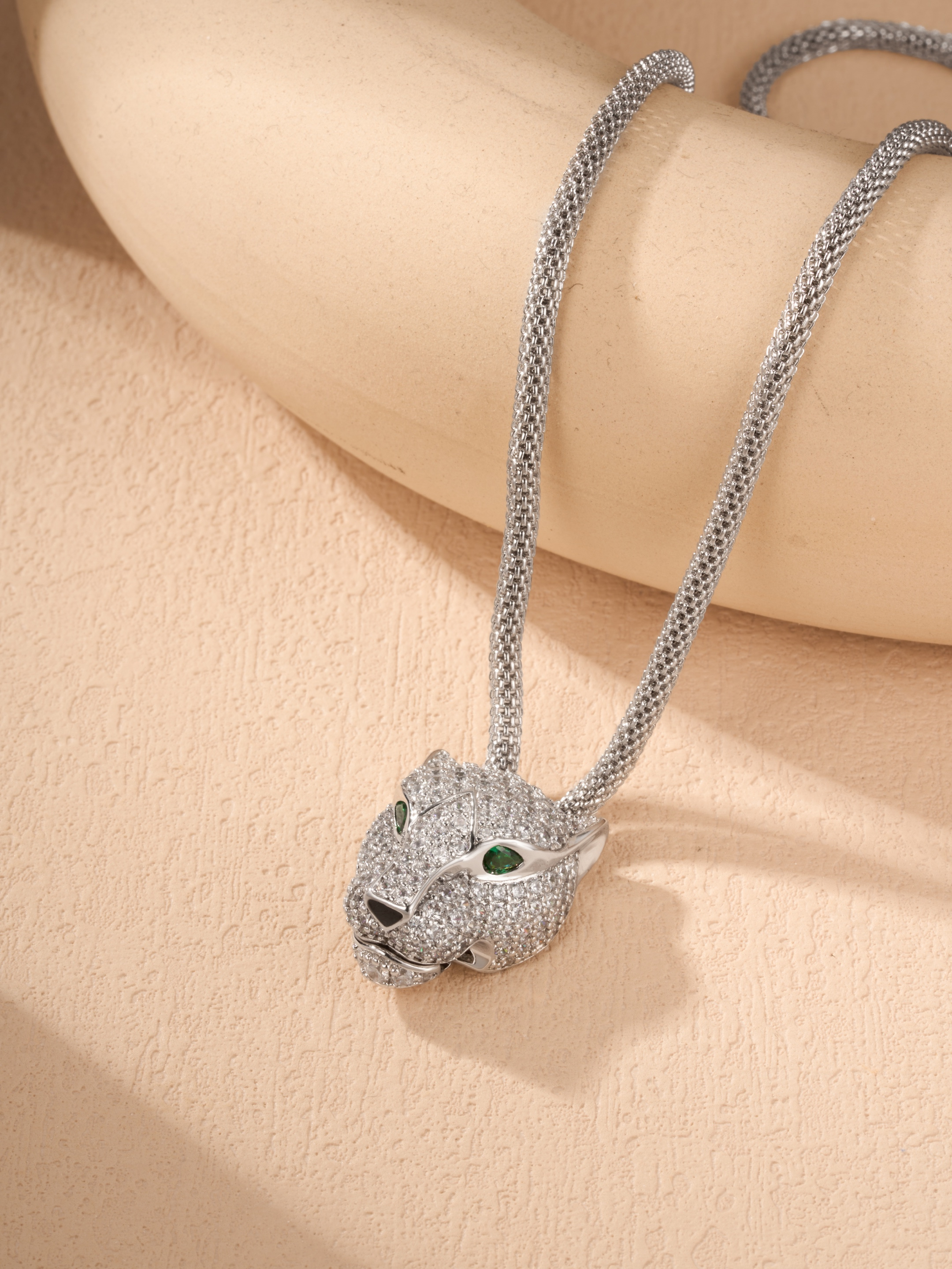 Leopard Diamond Set Long Necklace (70cm Chain)