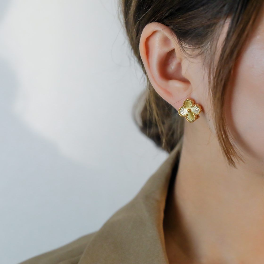 Carved Clover Earrings