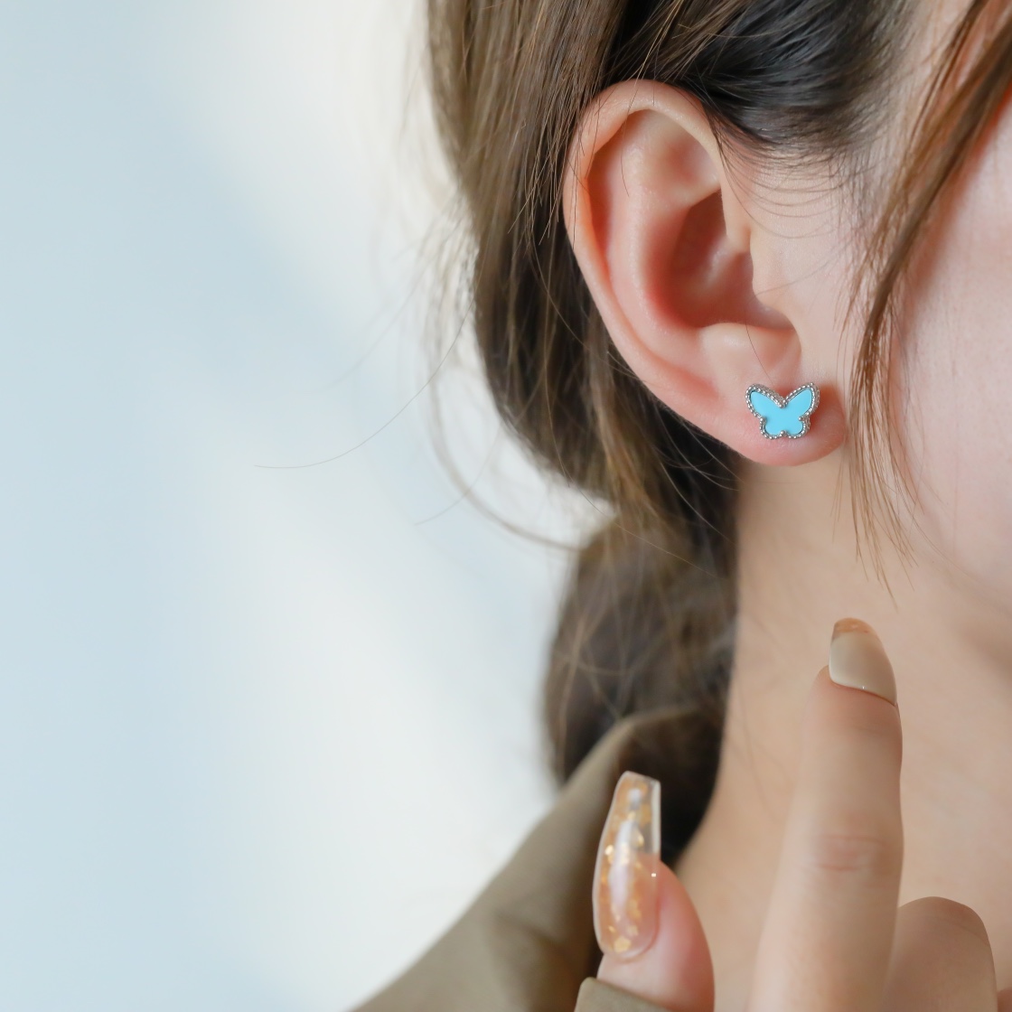  Butterfly turquoise earrings