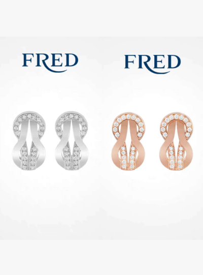 Fred Mini 8-Character Half Diamond Earrings