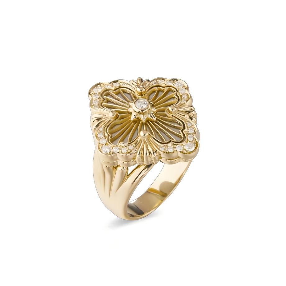 BUCCELLATI OPERA TULLE Natural Stone Diamond Set Ring