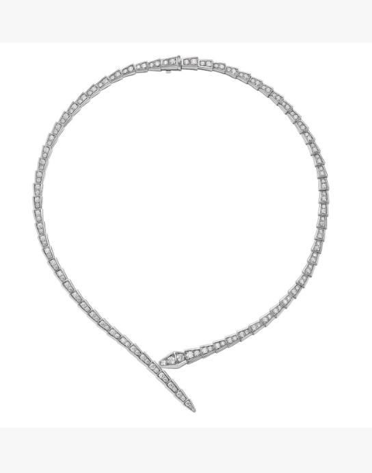 BV Spirit Snake Full Diamond Oblique Pendant Necklace
