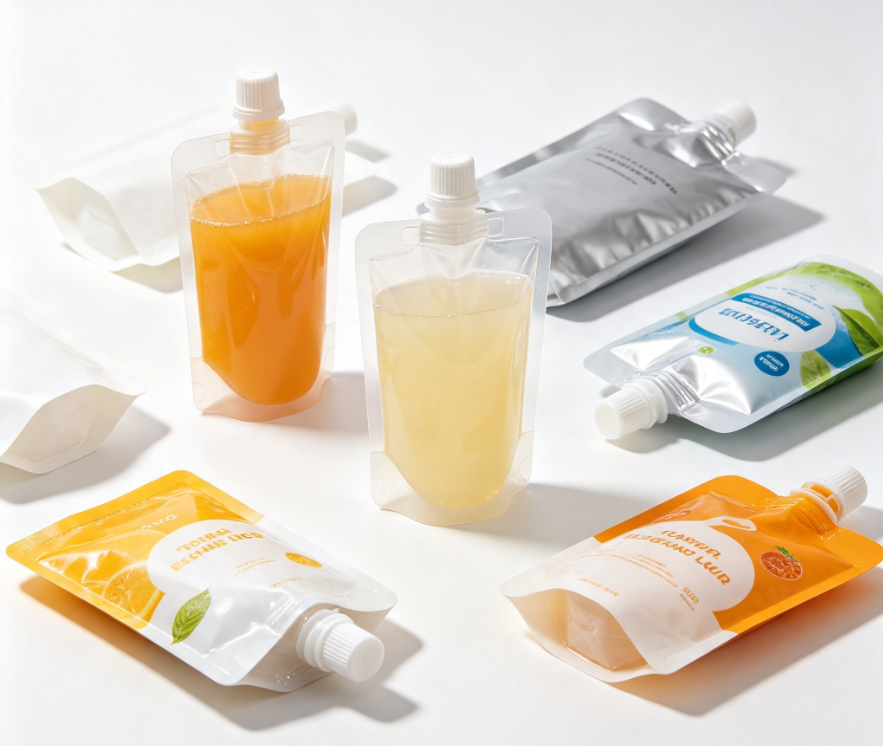 Custom Print Mylar Stand‑Up Spout Pouch Leak‑Proof Food Grade Juice Sauce Bag