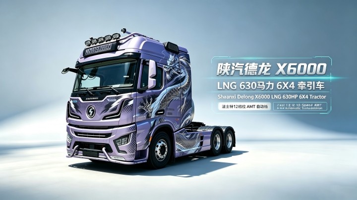 SHACMAN DELONG X6000 LNG Tractor，630HP 6×4, Fast 12‑Speed AMT, High‑Efficiency & Energy‑Saving
