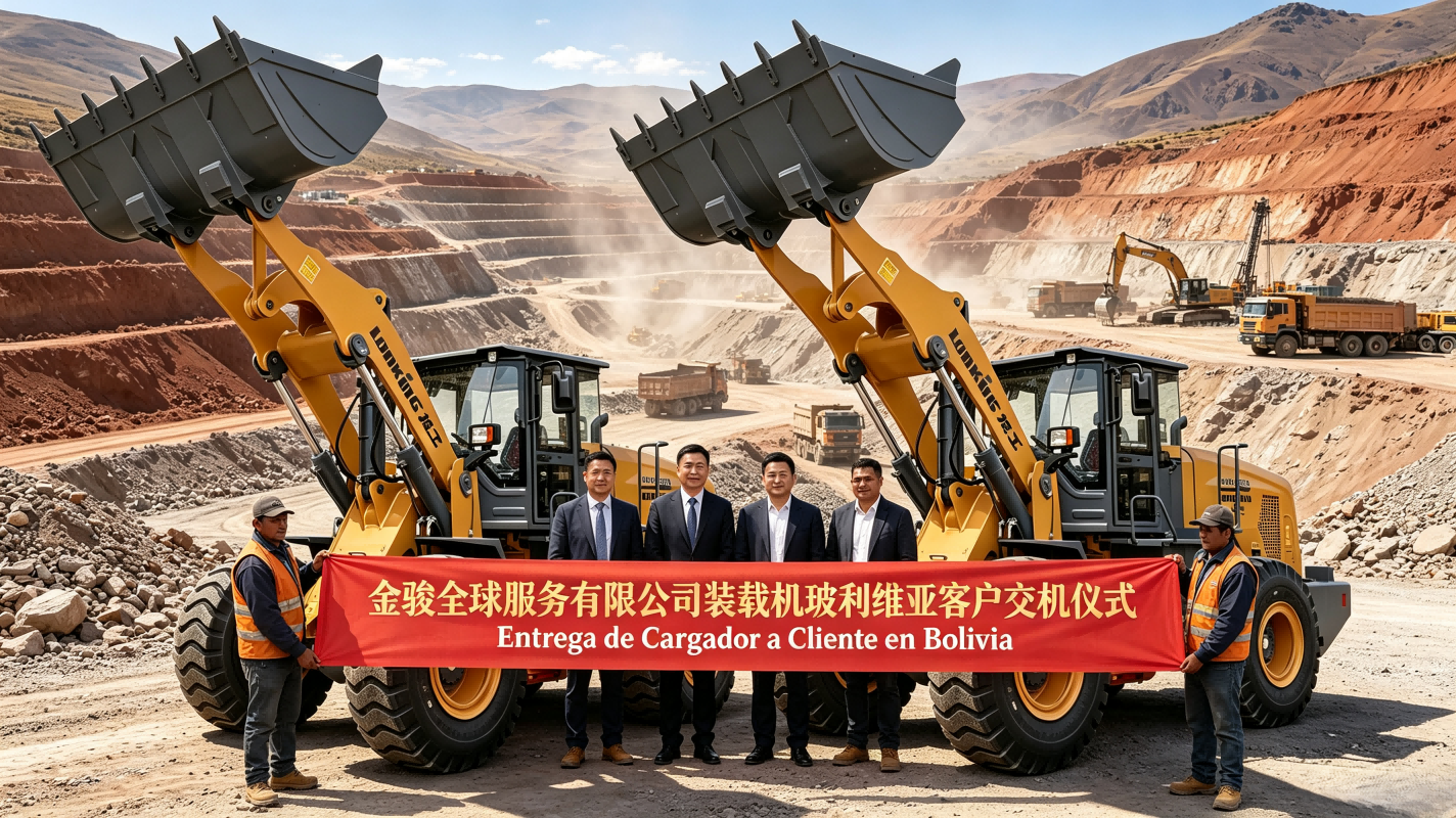 Lonking LG855H Wheel Loaders Successfully Delivered | Jinjun Global Service Empowers Bolivian Mine Development