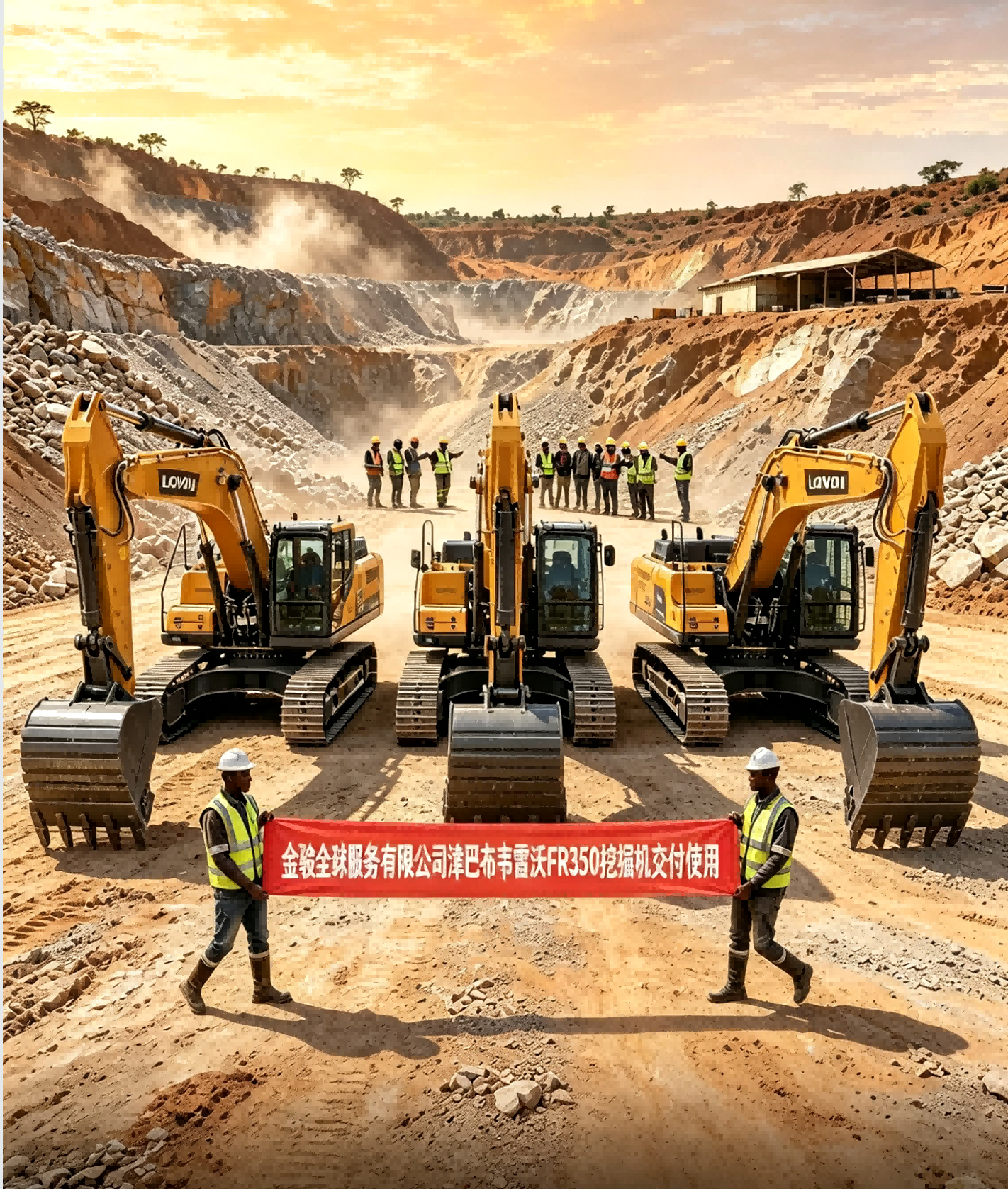 Jinjun Global Handover: LOVOL FR350F Excavators Put into Operation at Zimbabwe Quarry