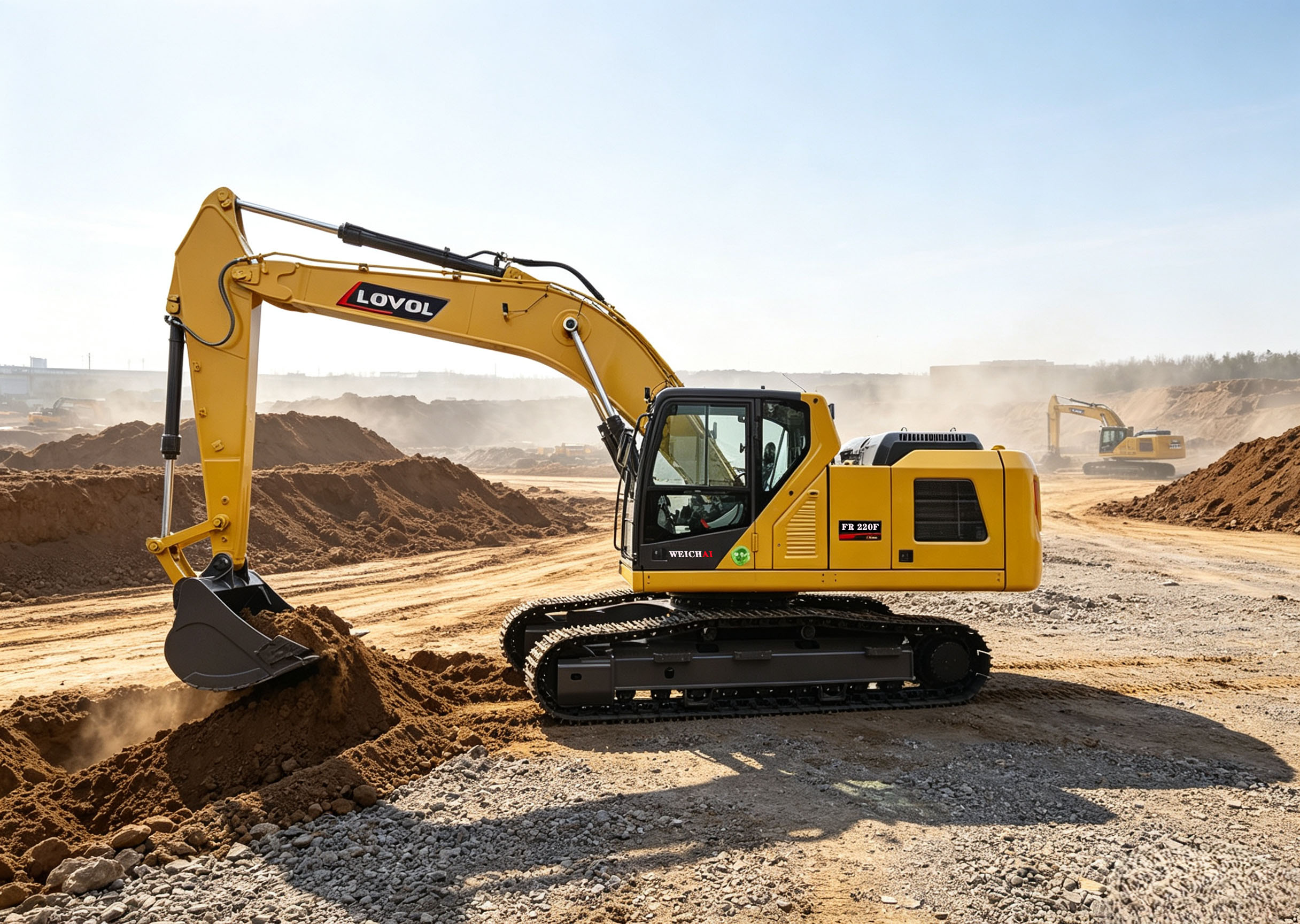 LOVOL FR220F Medium Excavator, Ideal for Infrastructure and Quarry Projects
