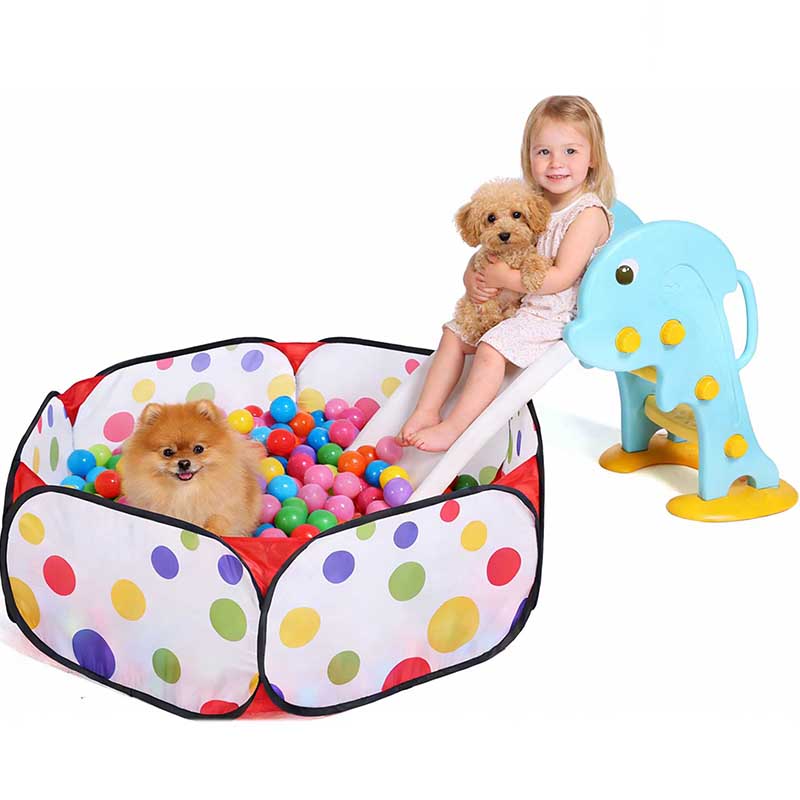 Ball Pit & Mini Slide,Slide+Ball Pit+Playpen Combo,Indoor Outdoor Backyard Playground for Toddlers & Pets