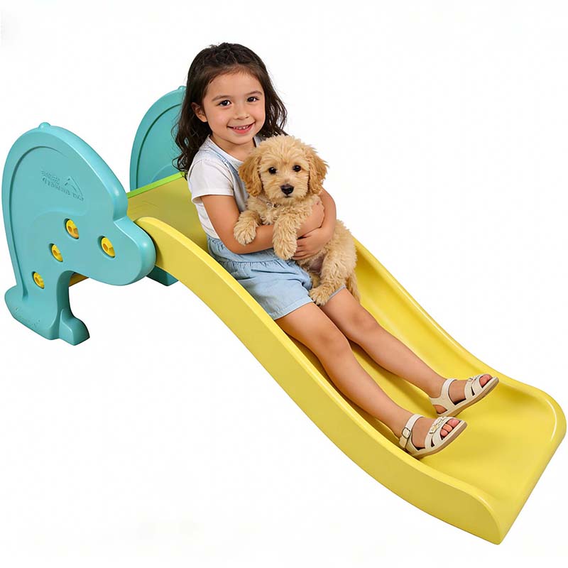 Kids Slide, Dinosaur Style Slide,Foldable Plastic Play Slide for Toddlers, Safe Non-Slip Indoor Playground Toy