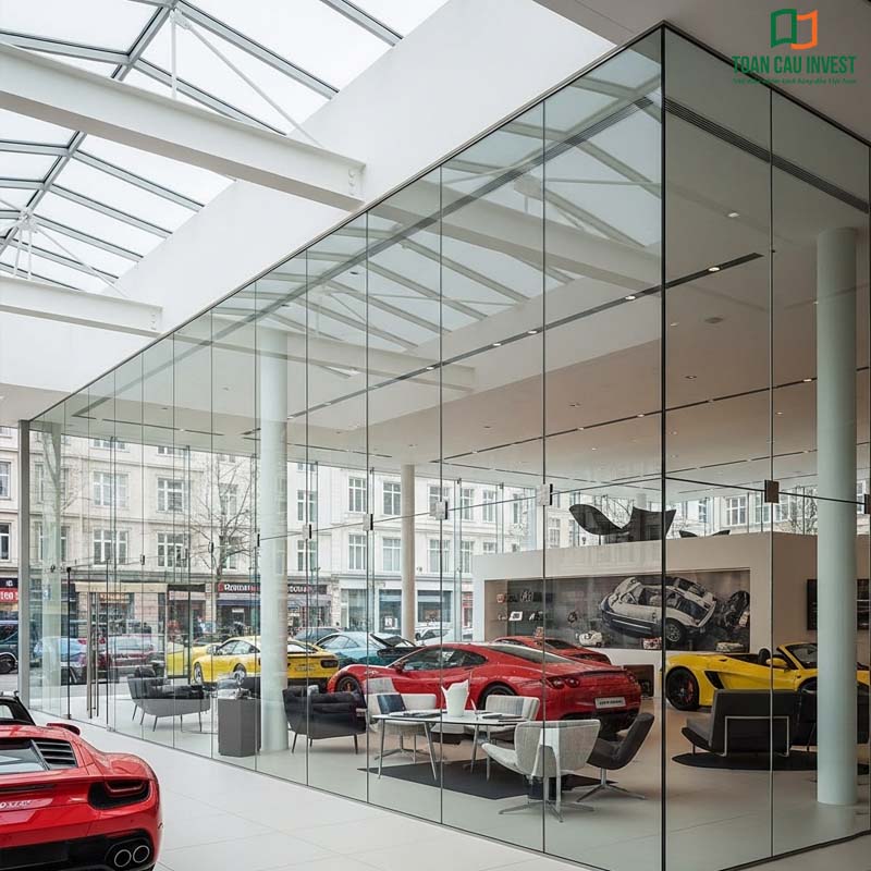Flagship Dealership: Low-Iron & Reflective Showroom Glass
