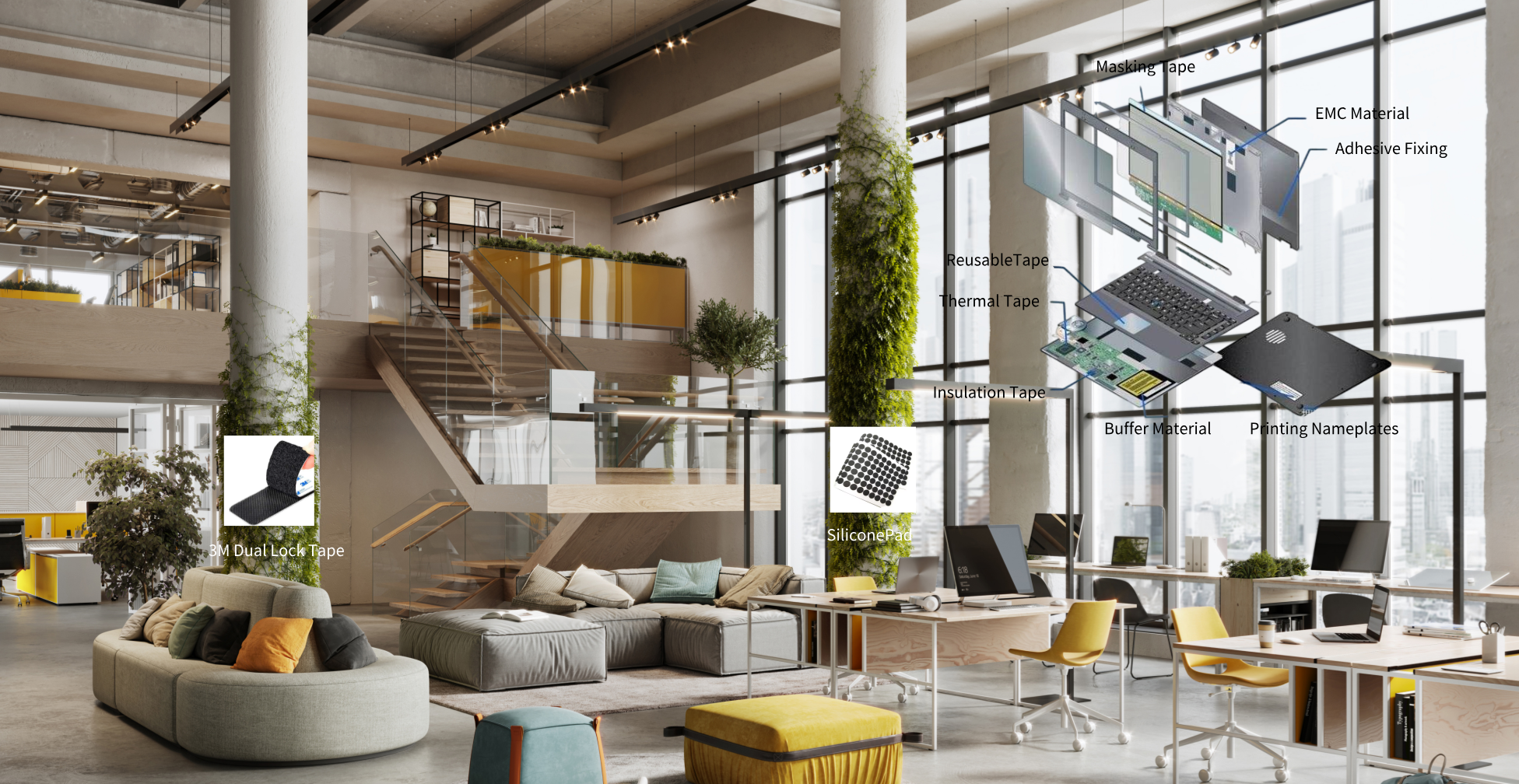 KKG die-cut parts for Office Application