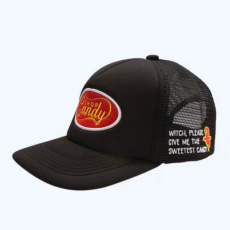 BrokenSword X CandyShop co-branded Candy Witch slogan Sticker cloth Embroidered mesh trucker hat