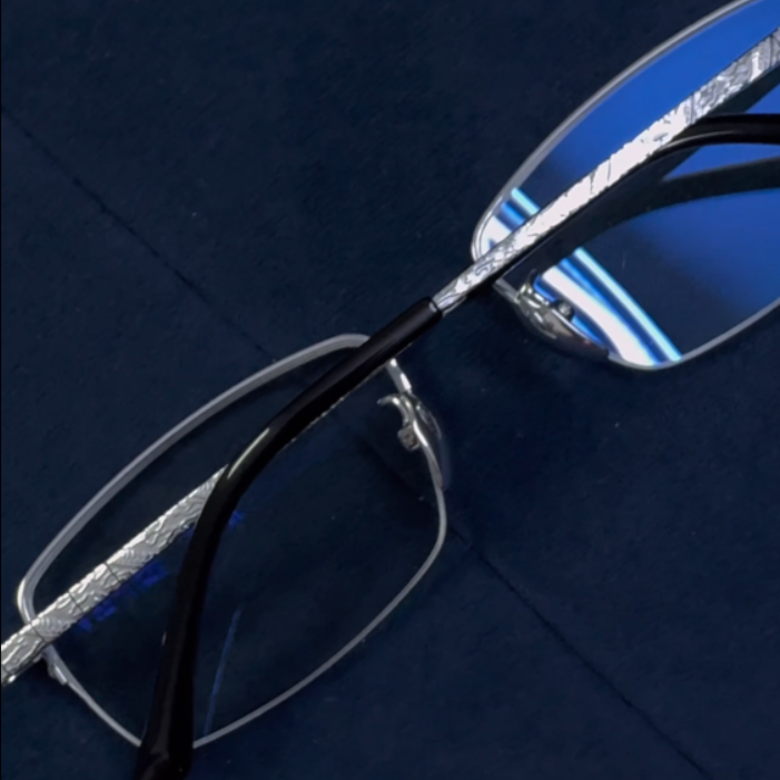 Brokensword dragon year limit European and American hiphop hiphop sven pure titanium half frame glasses can be matched with myopia 