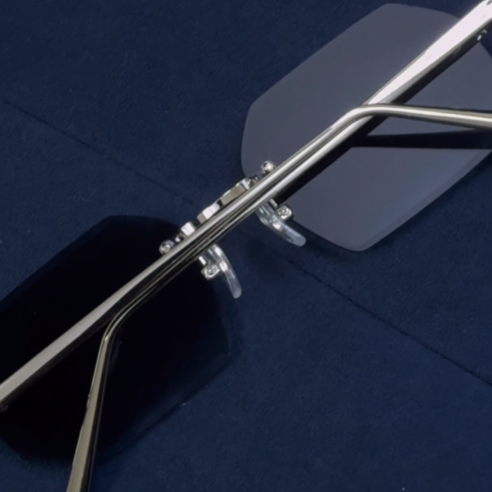 Brokensword 2025 new simple ins hip Hop hiphop diamond cut rimless spring sunglasses