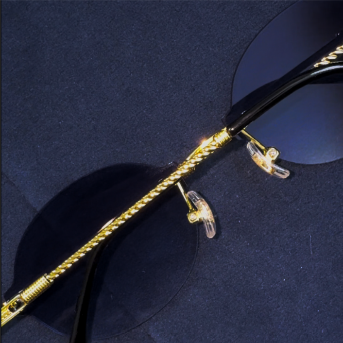 Brokensword Classic Round Retro Sunglasses - Minimalist Hiphop Rimless Shades for Men & Women (Euro-American Style, Unisex) K30Xy