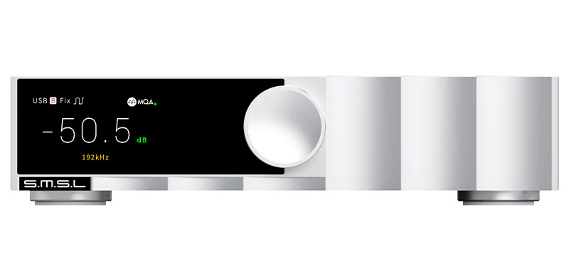 SMSL D200 front panel displaying playback information