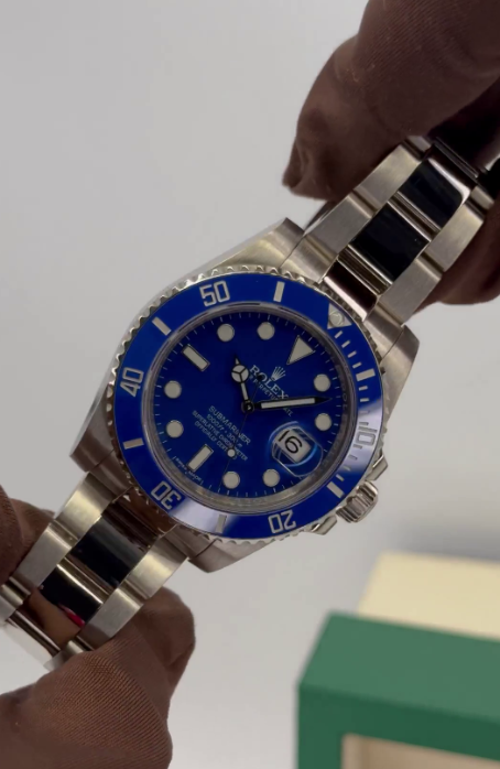 (Super Clone) Rolex Submariner Date Smurf 18ct  41mm White Gold/Blue R116619LB